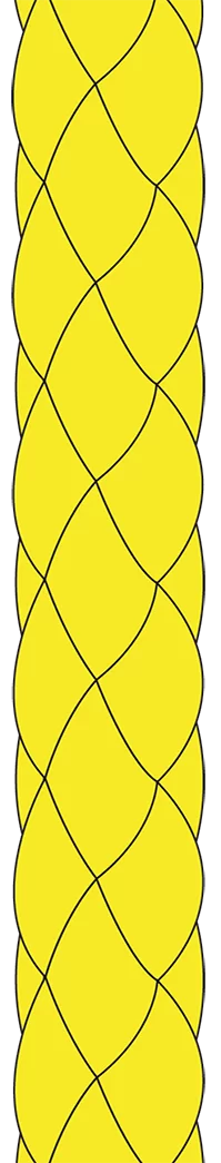 8 Plait Multifiliment Polyester rope in Yellow